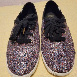 Black Kate Spade glitter Keds